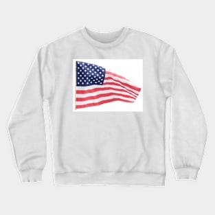 American stars and stripes flag isolated on white, in breeze. Crewneck Sweatshirt